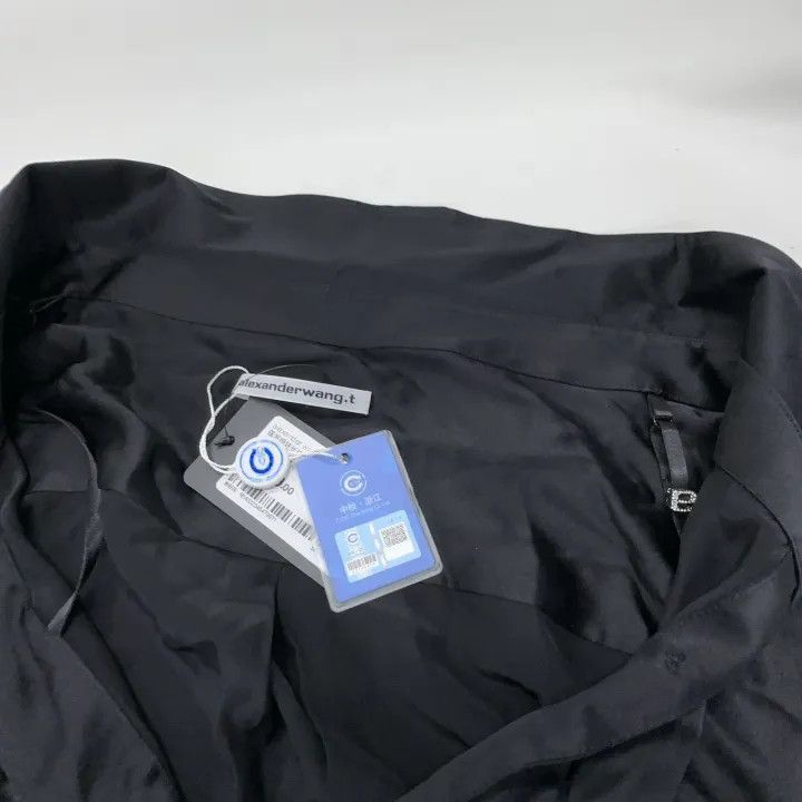 Alexander Wang Alexander Wang Black Off-Shoulder Long Sleeve Shirt - Size M / US 6-8 / IT 42-44 - 7 Thumbnail