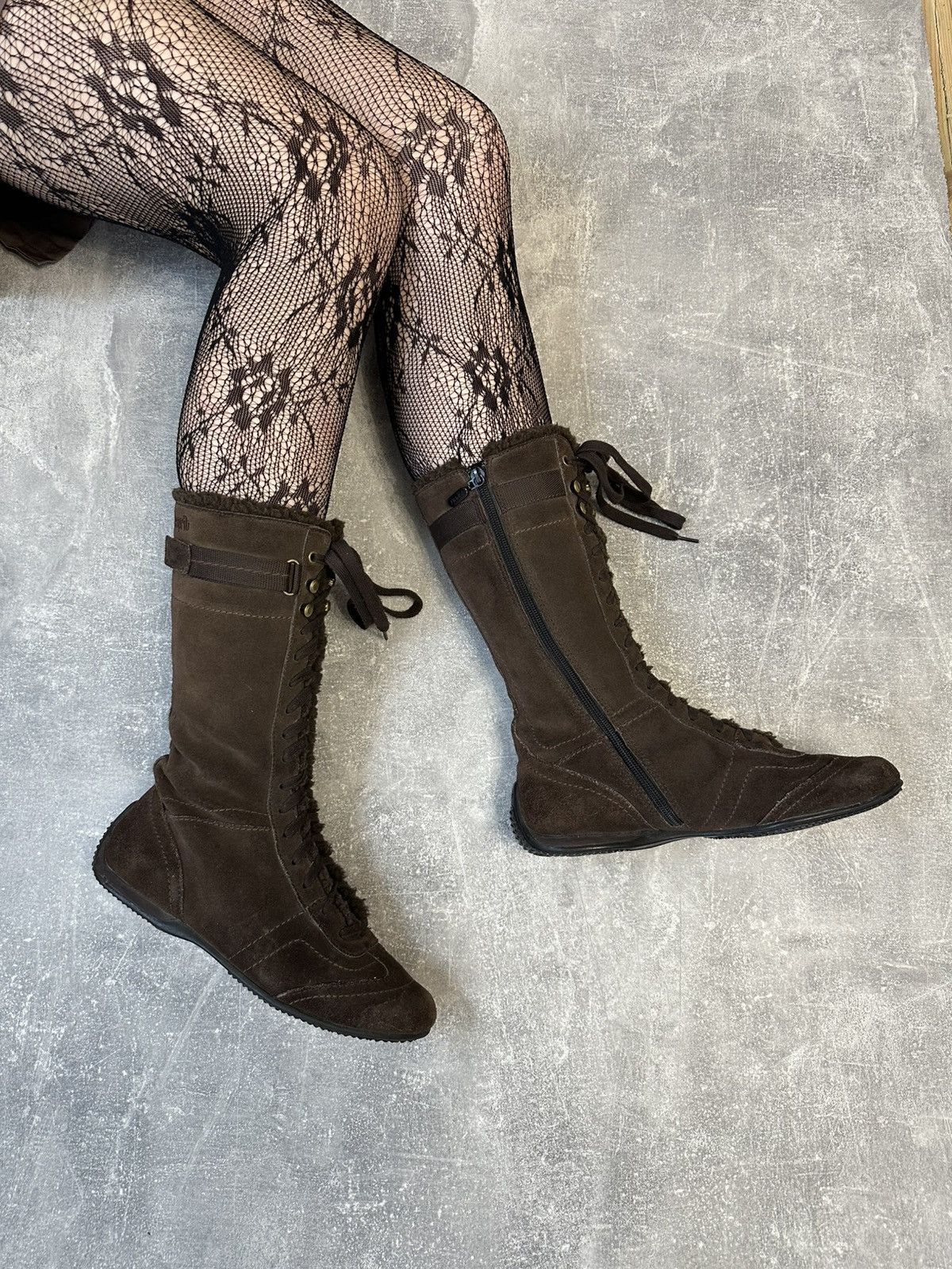 Esprit Vintage high boots Esprit moto biker leather shoes core Size US 9 / IT 39 - 1 Thumbnail