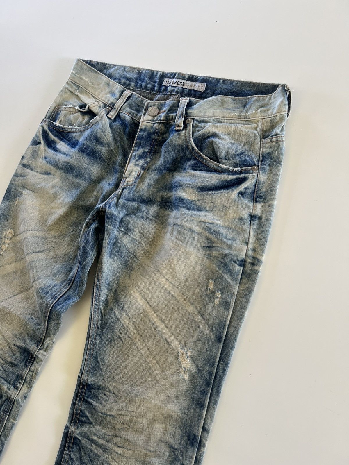Japanese Brand The Cross Denim Jeans Distress Size 34" Size US 34 / EU 50 - 3 Thumbnail