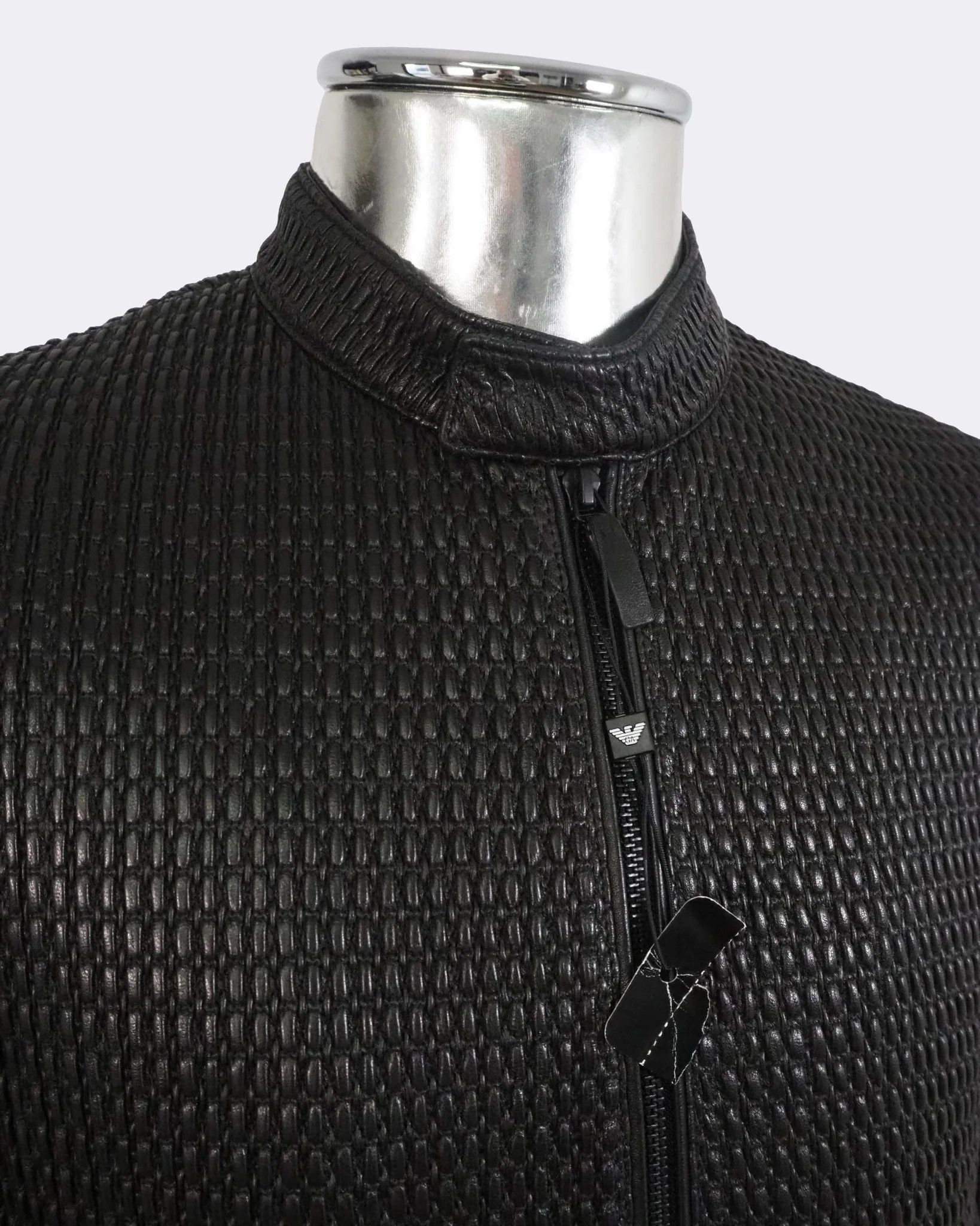 Emporio Armani Emporio Armani Textured Stretch Leather Bomber Jacket $1440 Size US M / EU 48-50 / 2 - 5 Thumbnail