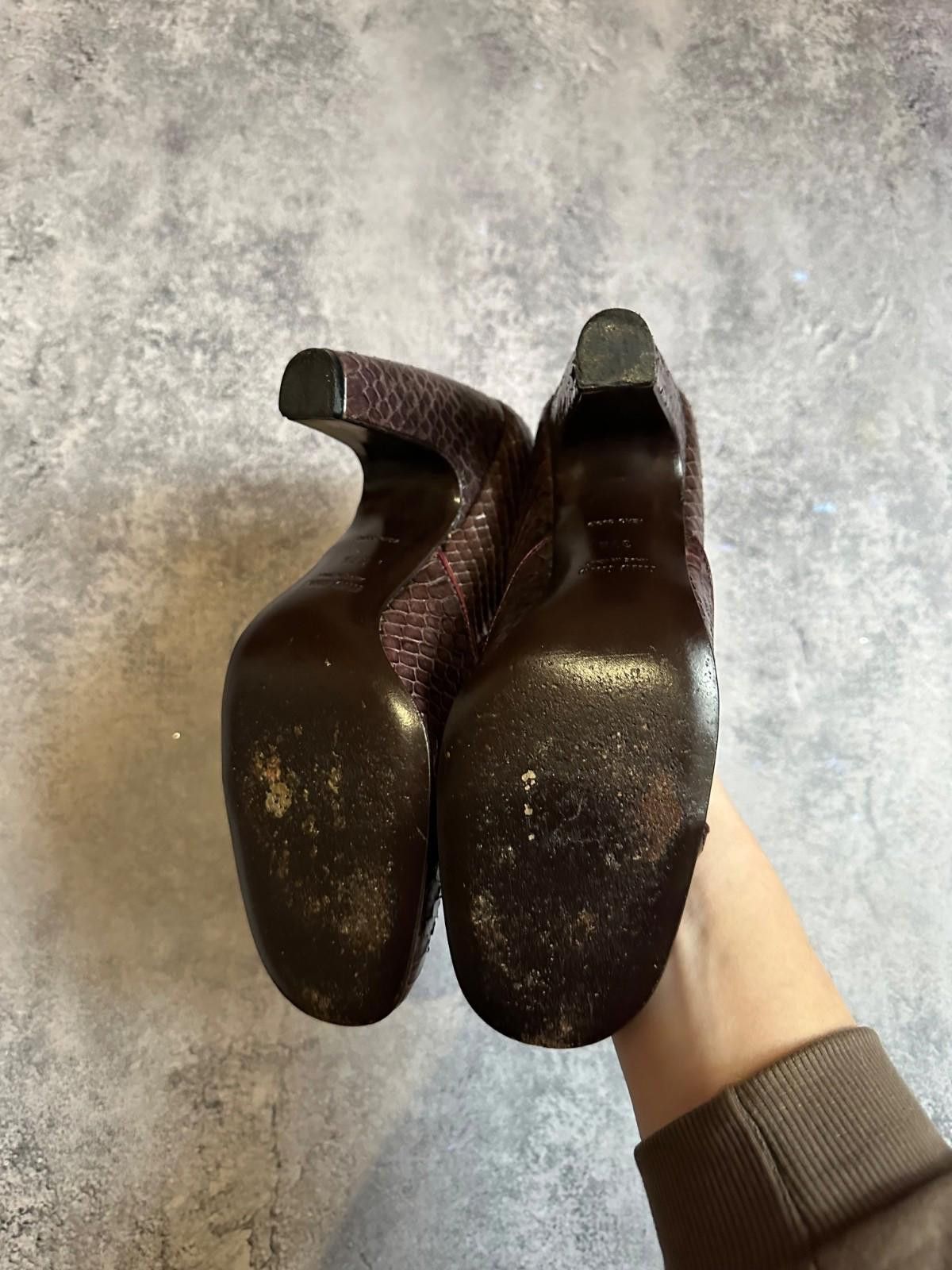 Miu Miu Miu Miu Leather Brown Chunky High Heel 7 Peep Toe EUR 37.5 Size US 7 / IT 37 - 8 Thumbnail