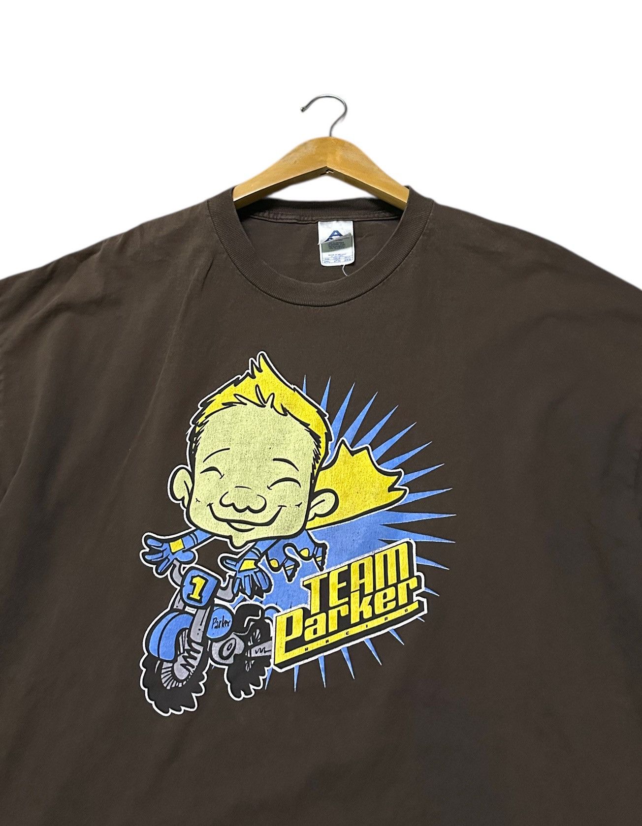 Vintage Y2K Team parker racing tshirt brown