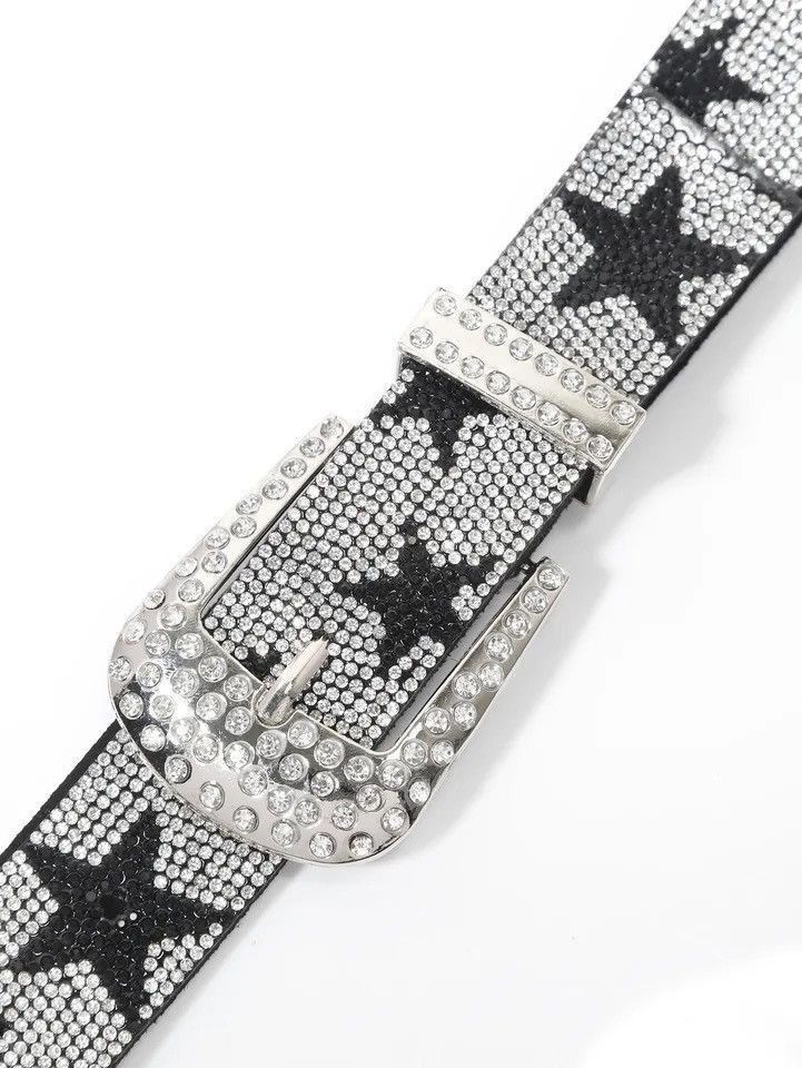 Japanese Brand × Leather Shiny Rhinestone Star Pu Leather Belt Size ONE SIZE - 2 Thumbnail