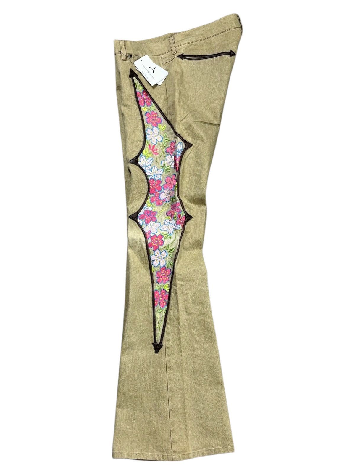 If Six Was Nine 2000s Attache De Prese Mexican Style Patchwork Flared Pants Size US 28 / EU 44 - 2 Thumbnail