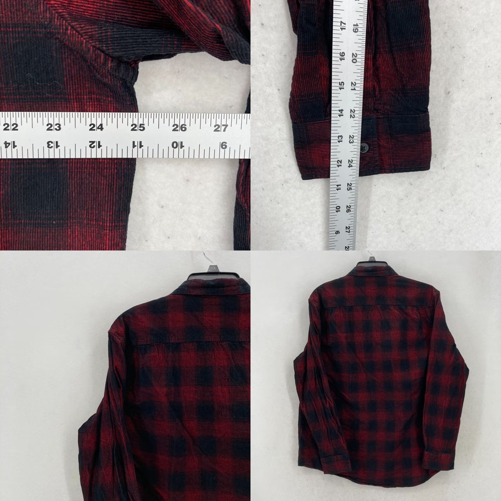 Vintage 7 Diamonds Corduroy Shirt Mens 2XL Red Plaid Regular Button-Up Pockets Size US XXL / EU 58 / 5 - 8 Thumbnail