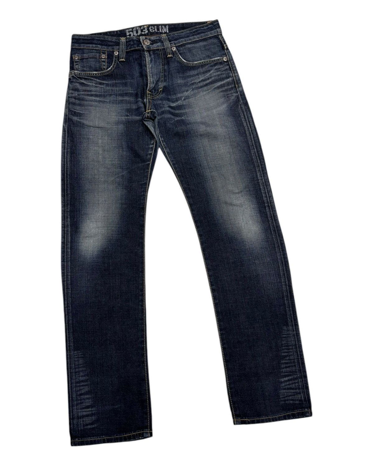 Edwin Edwin 503 Blue Trip Slim Washed Whisker Dirty Distress Size US 33 - 5 Thumbnail
