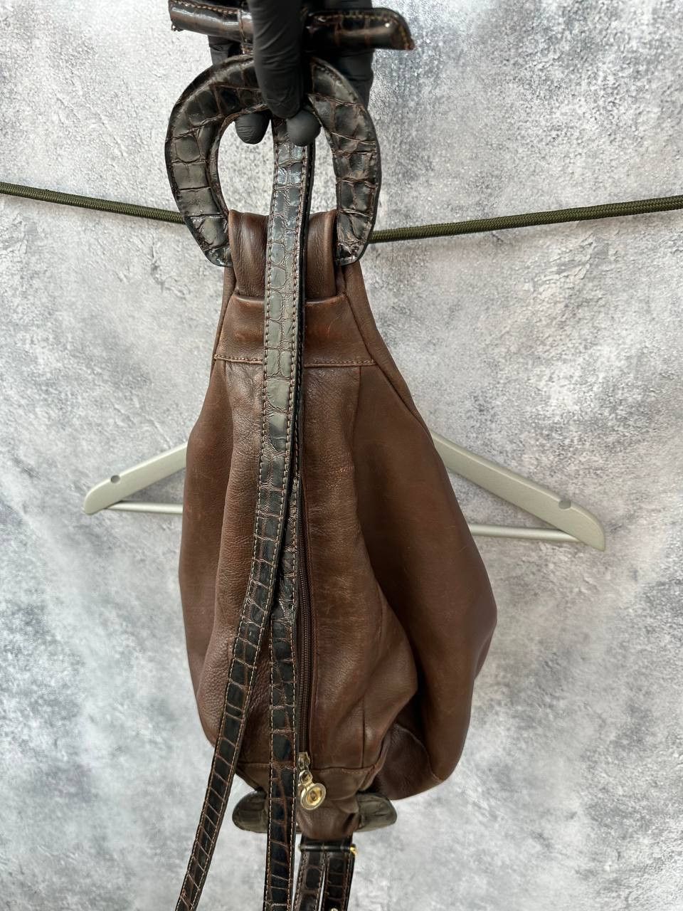 Leather × Russell & Bromley × Vintage Russell & Bromley Vintage Leather Sling Bag Croc Embossed Size ONE SIZE - 7 Thumbnail