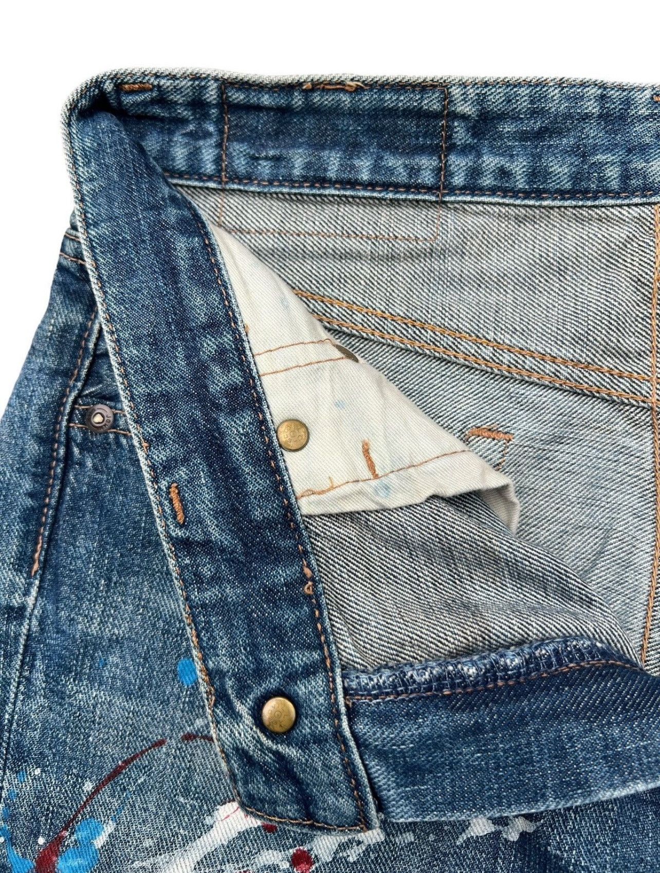 Big John Vintage Wrangler Paint Splatter Straight Denim Jeans 30x34 Size US 30 / EU 46 - 9 Thumbnail