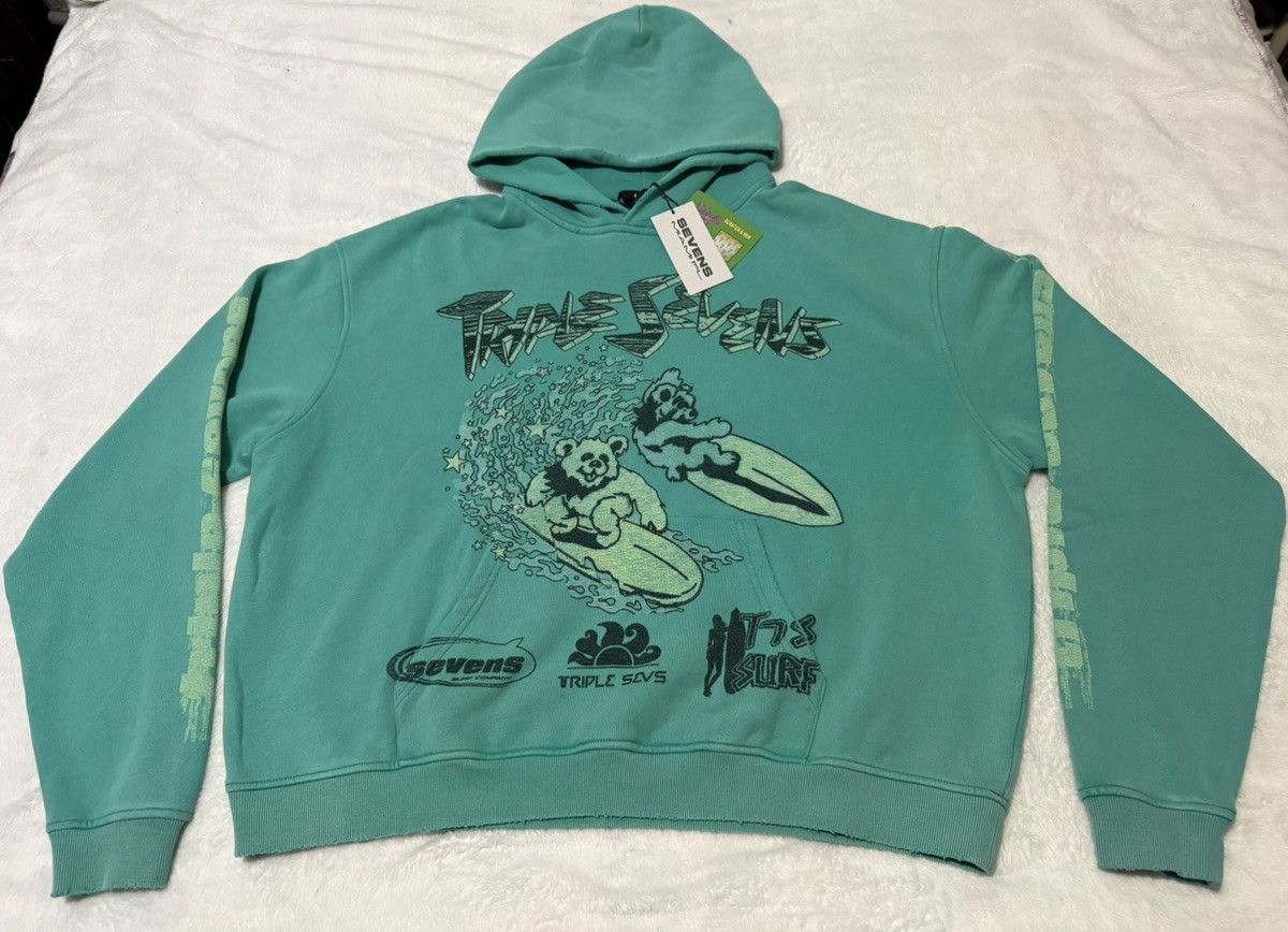 TRIPLE SEVENS Triple Sevens 777 Surf Hoodie Teal Size Large 100% Authentic Size US L / EU 52-54 / 3 - 1 Thumbnail