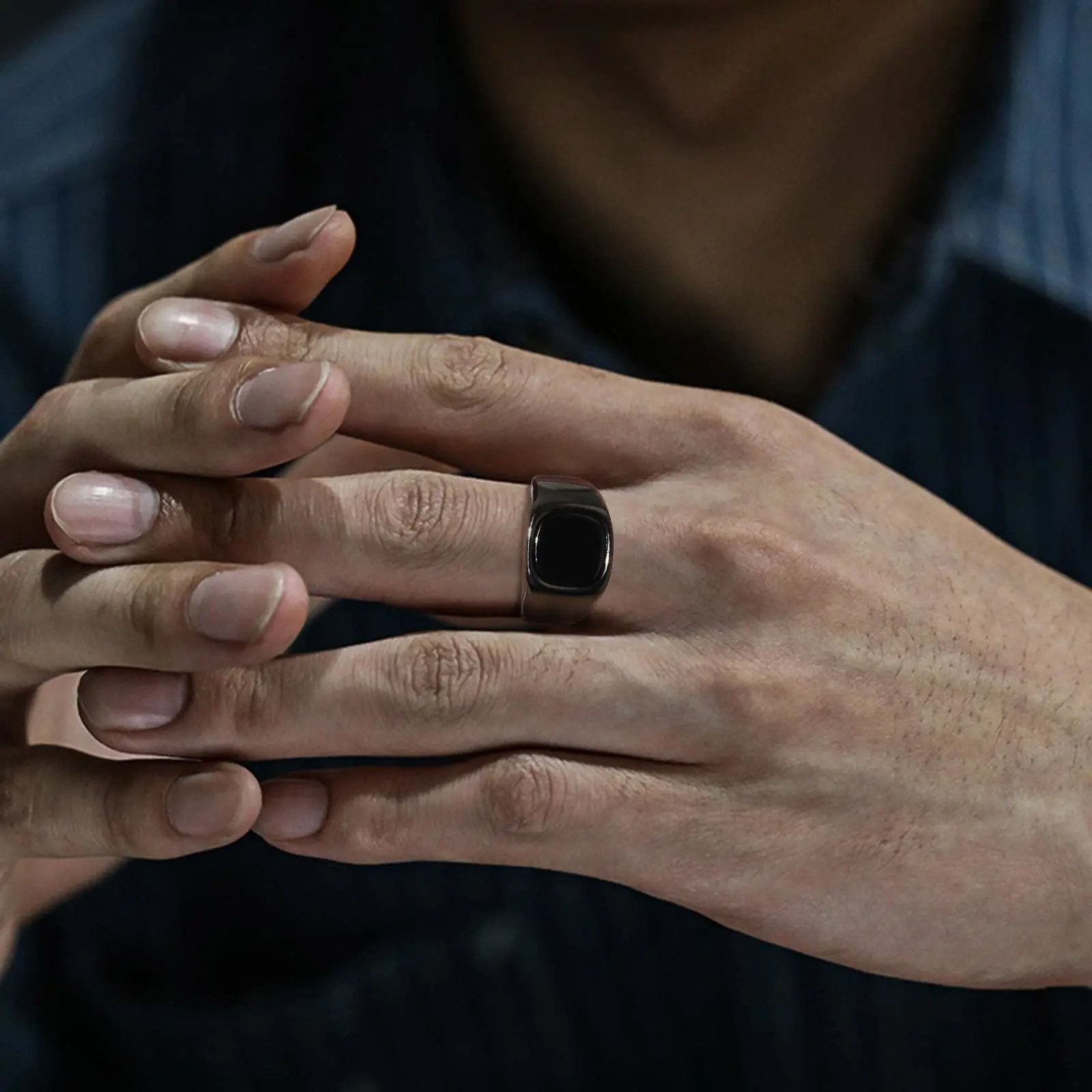 Jewelry × Vintage Black Stone Ring Size ONE SIZE - 2 Thumbnail