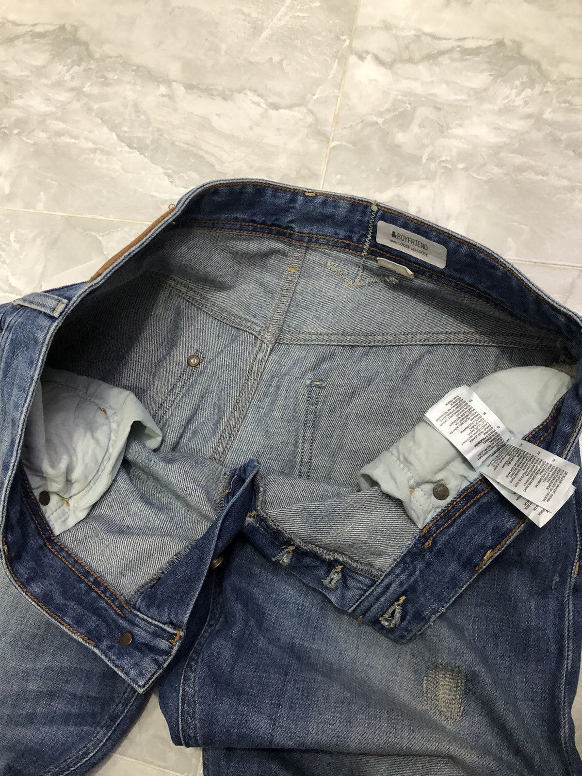 H&M H&M Boyfriend Distressed Boro Stitch Jeans Size US 35 - 8 Thumbnail