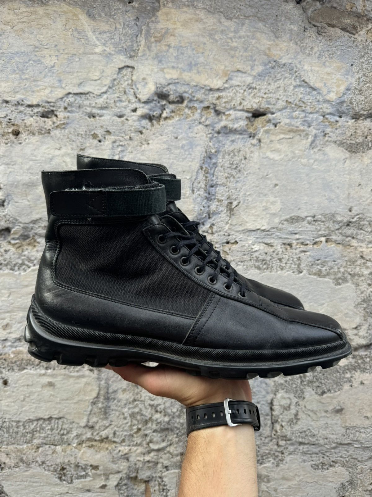 Miu Miu × Prada × Vintage Miu Miu Vintage 2000s Leather Black Boots Size 45 Size US 11 / EU 44 - 2 Thumbnail