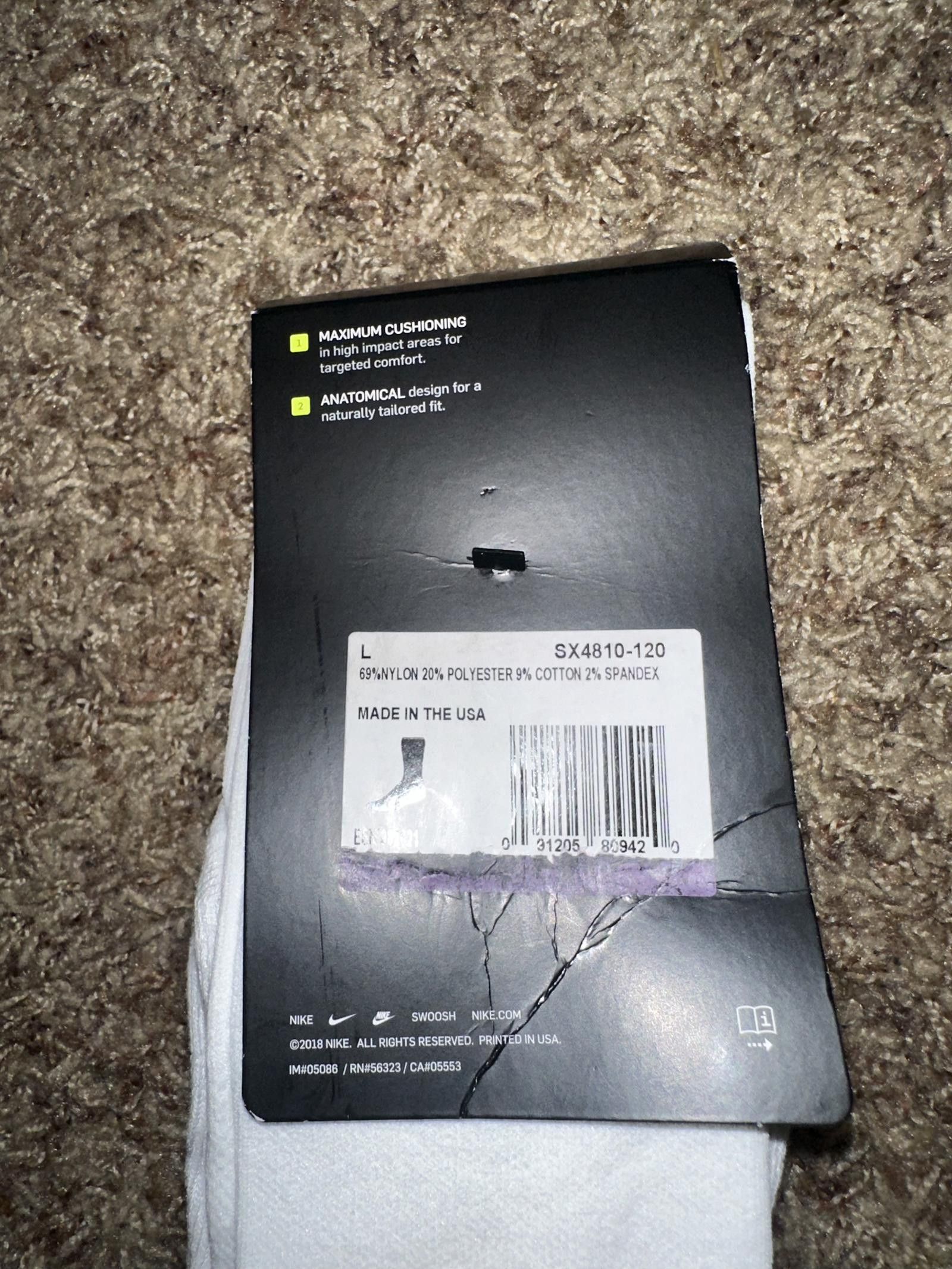 Nike Nike Vapor Knee-High Baseball Training Socks 2 Pack SX4810 Size ONE SIZE - 3 Thumbnail