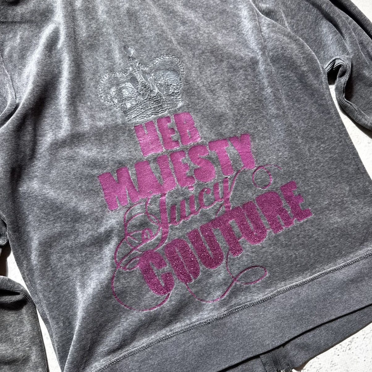 Juicy Couture vintage juicy couture zip hoodie with big logo luxury Size L / US 10 / IT 46 - 2 Thumbnail