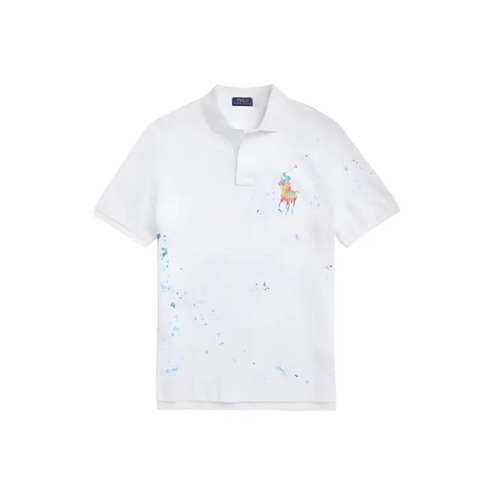 Polo Ralph Lauren Polo Ralph Lauren White Splatter Logo Polo Shirt Size US L / EU 52-54 / 3 - 1 Thumbnail