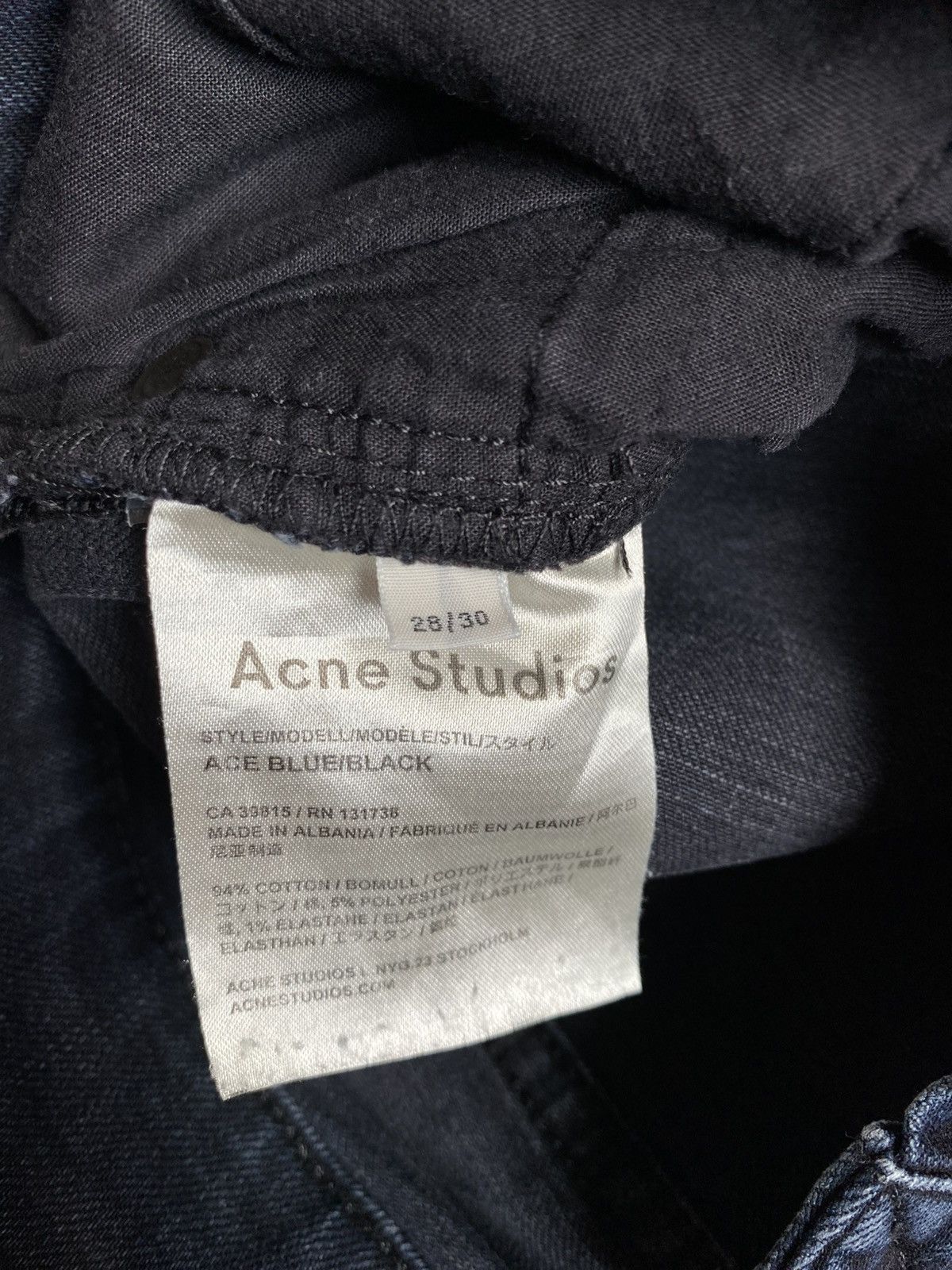Acne Studios Acne Studios Ace Blue/Black Jeans Pants Size US 28 / EU 44 - 8 Thumbnail