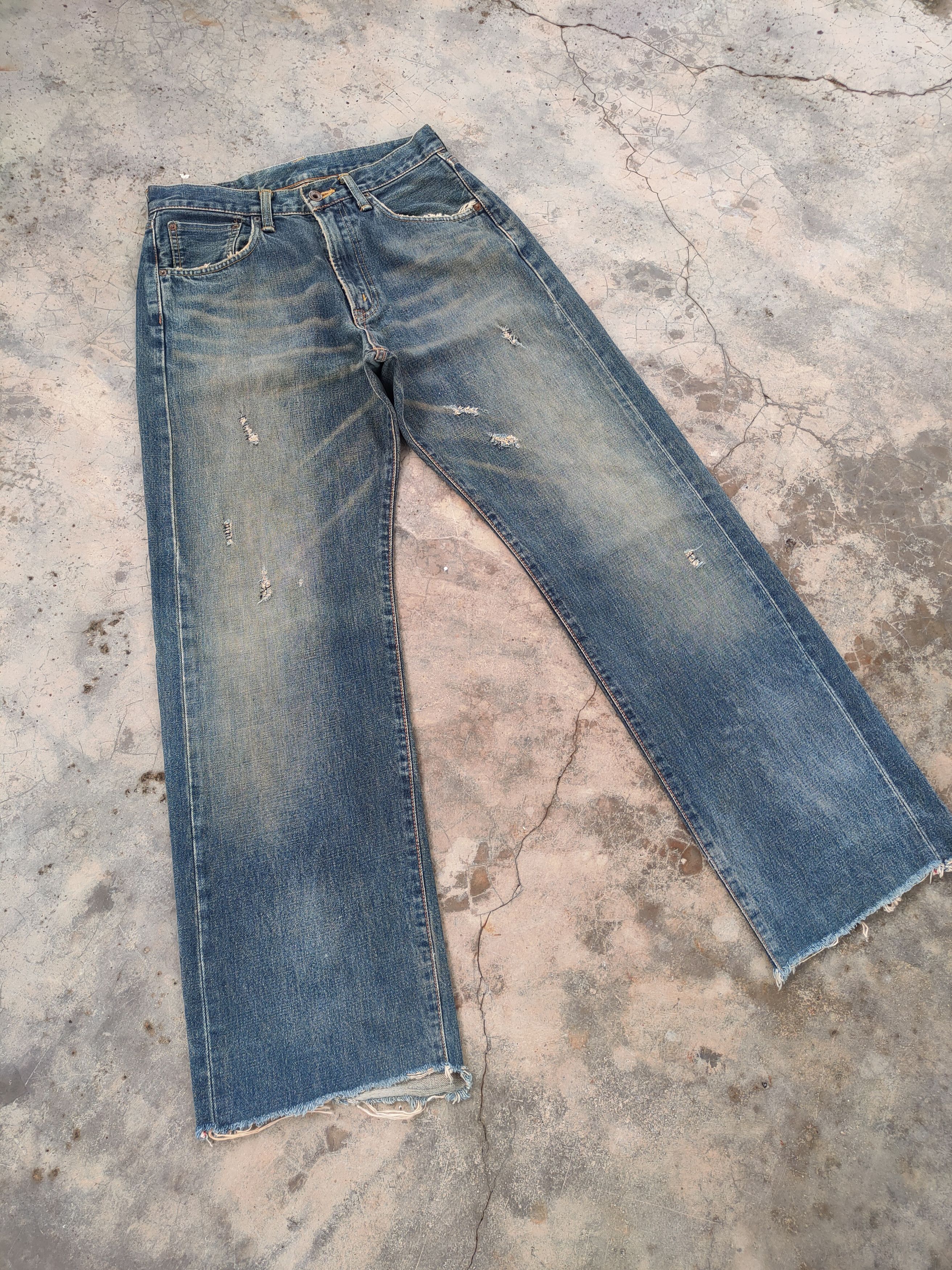 Edwin VINTAGE RUSTY EDWIN ORANGE TAG RIPPED DENIM JEANS PANTS Size US 29 - 2 Thumbnail