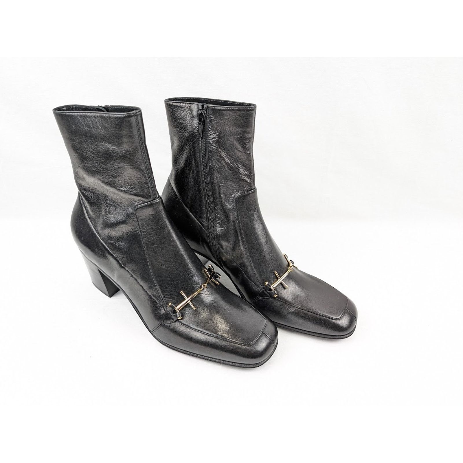 Saint Laurent Paris o1rshd1 Beau 75 Horsebit Boots in Black Size US 9 / EU 42 - 12 Thumbnail