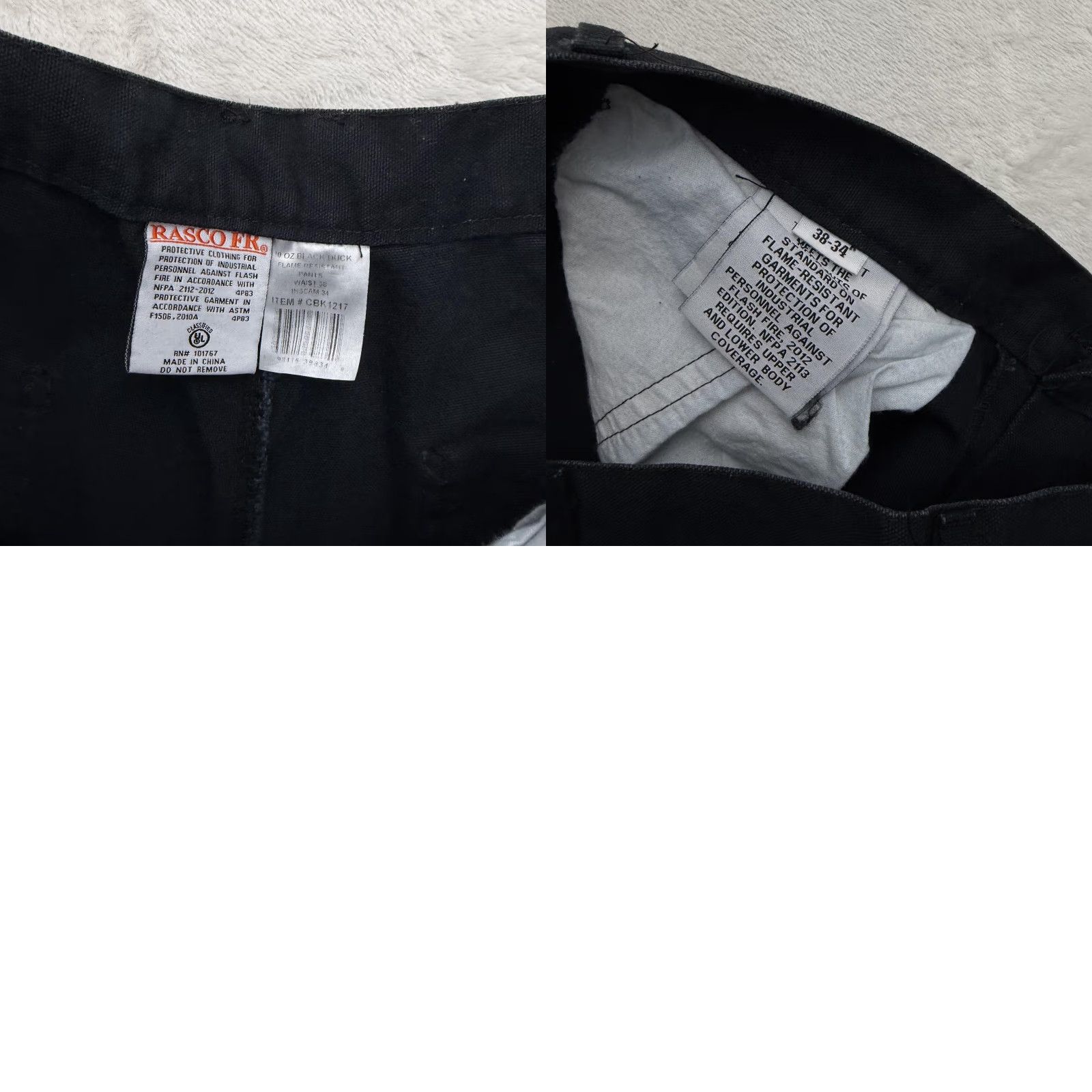 Vintage Rasco FR Jeans Pants Mens 38x35 Black Canvas Flame-Resistant Carpenter Work Pants Jeans Regular Inseam 35 in Men Black Rasco FR Size US 38 / EU 54 - 9 Thumbnail