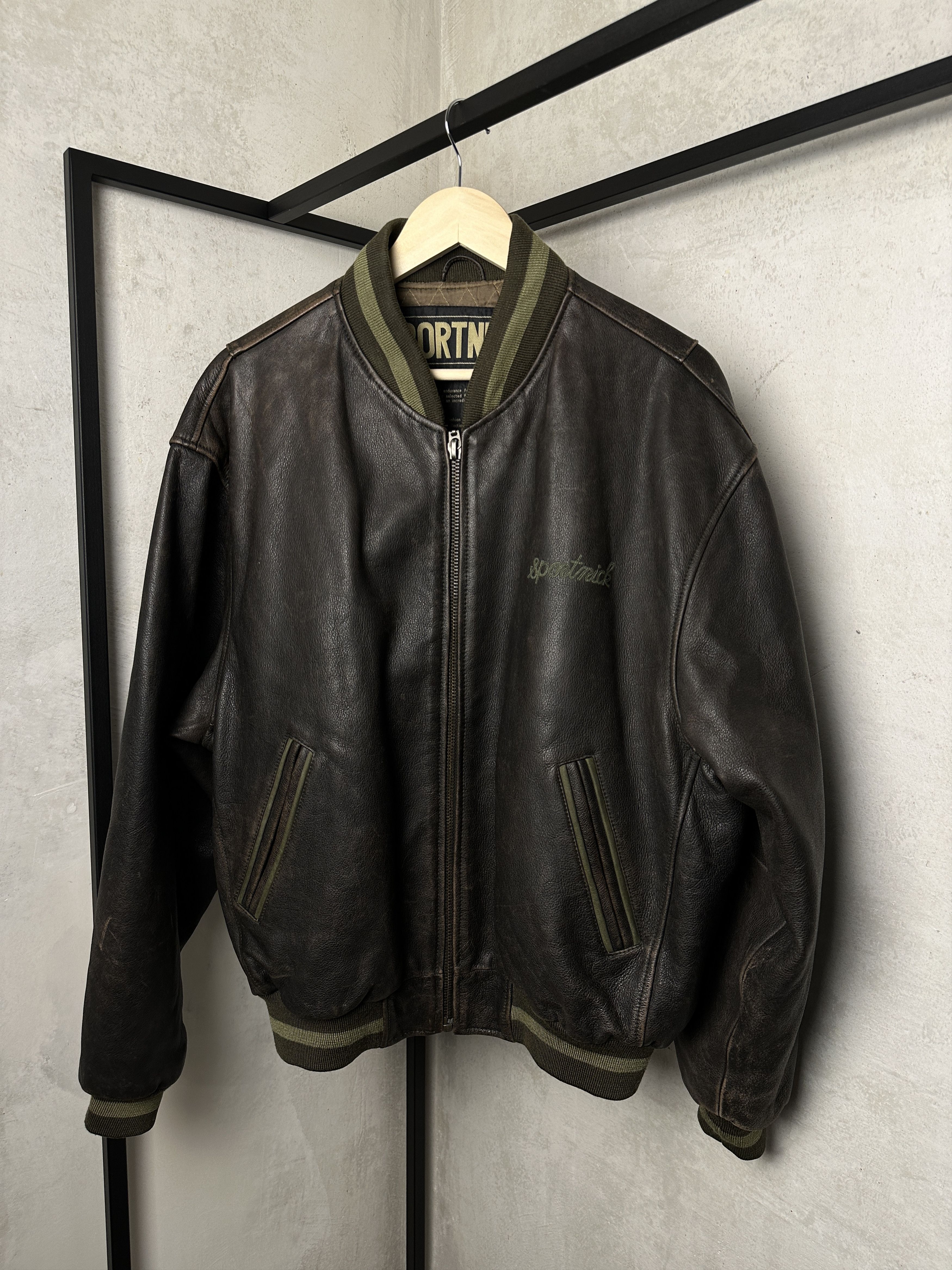 Genuine Leather Genuine Leather Brown Bomber Jacket Size US XL / EU 56 / 4 - 1 Thumbnail