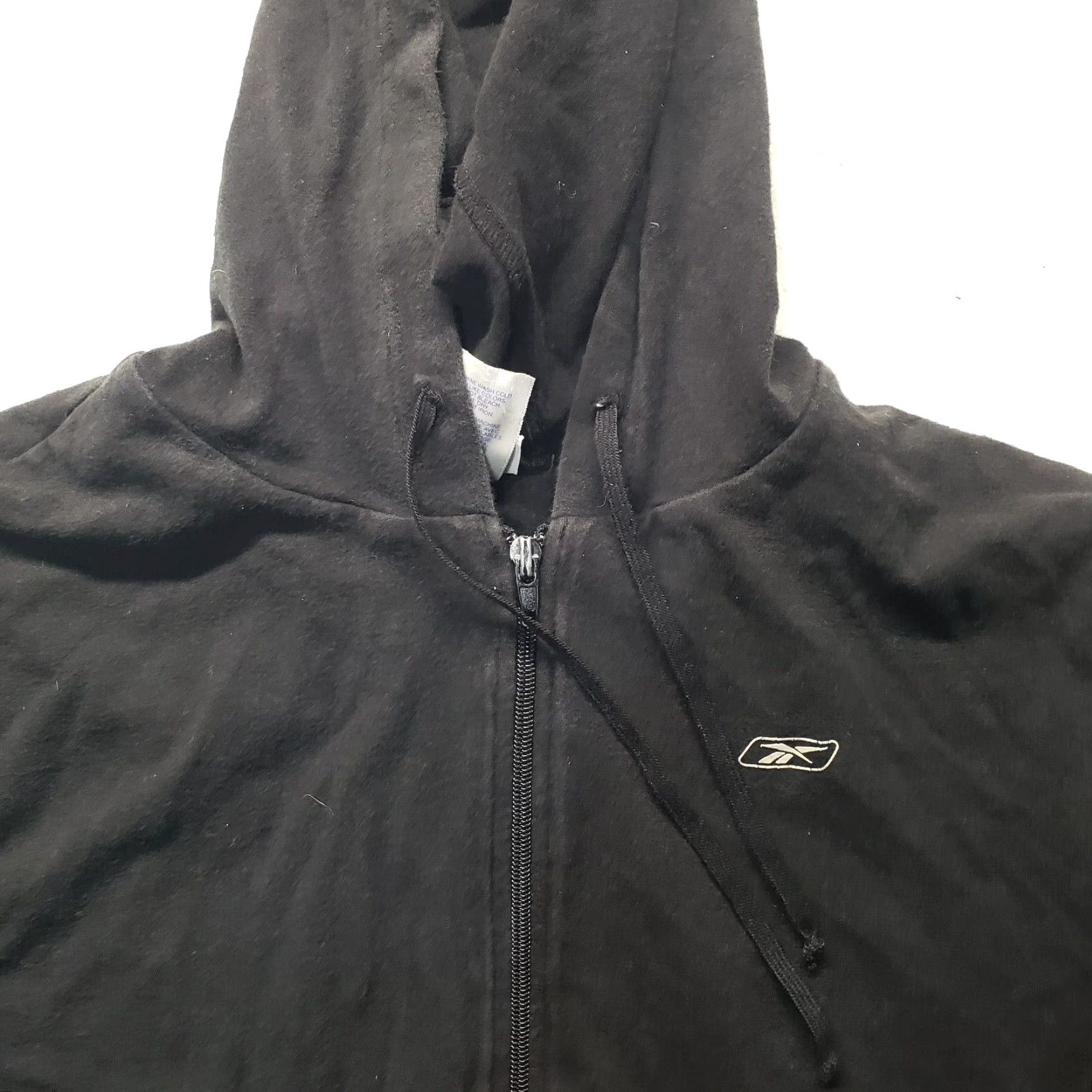 Reebok VINTAGE Reebok Hoodie Shirt Adult Large Black Logo Athletic Women L Black Full Zip Hoodie Size L / US 10 / IT 46 - 2 Thumbnail