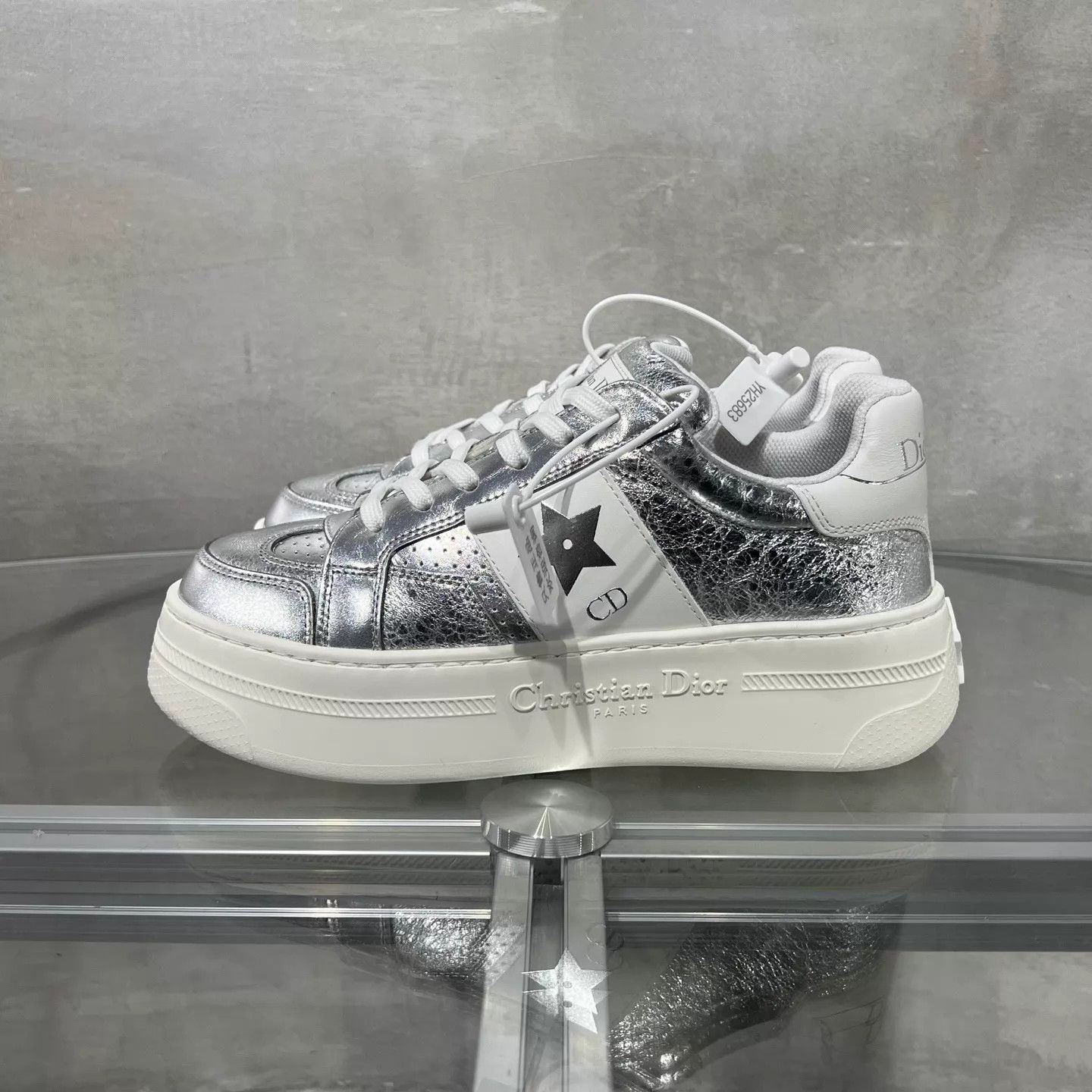 Dior DIOR Silver Platform Sneakers Size 35 Size US 4.5 / IT 34.5 - 3 Thumbnail