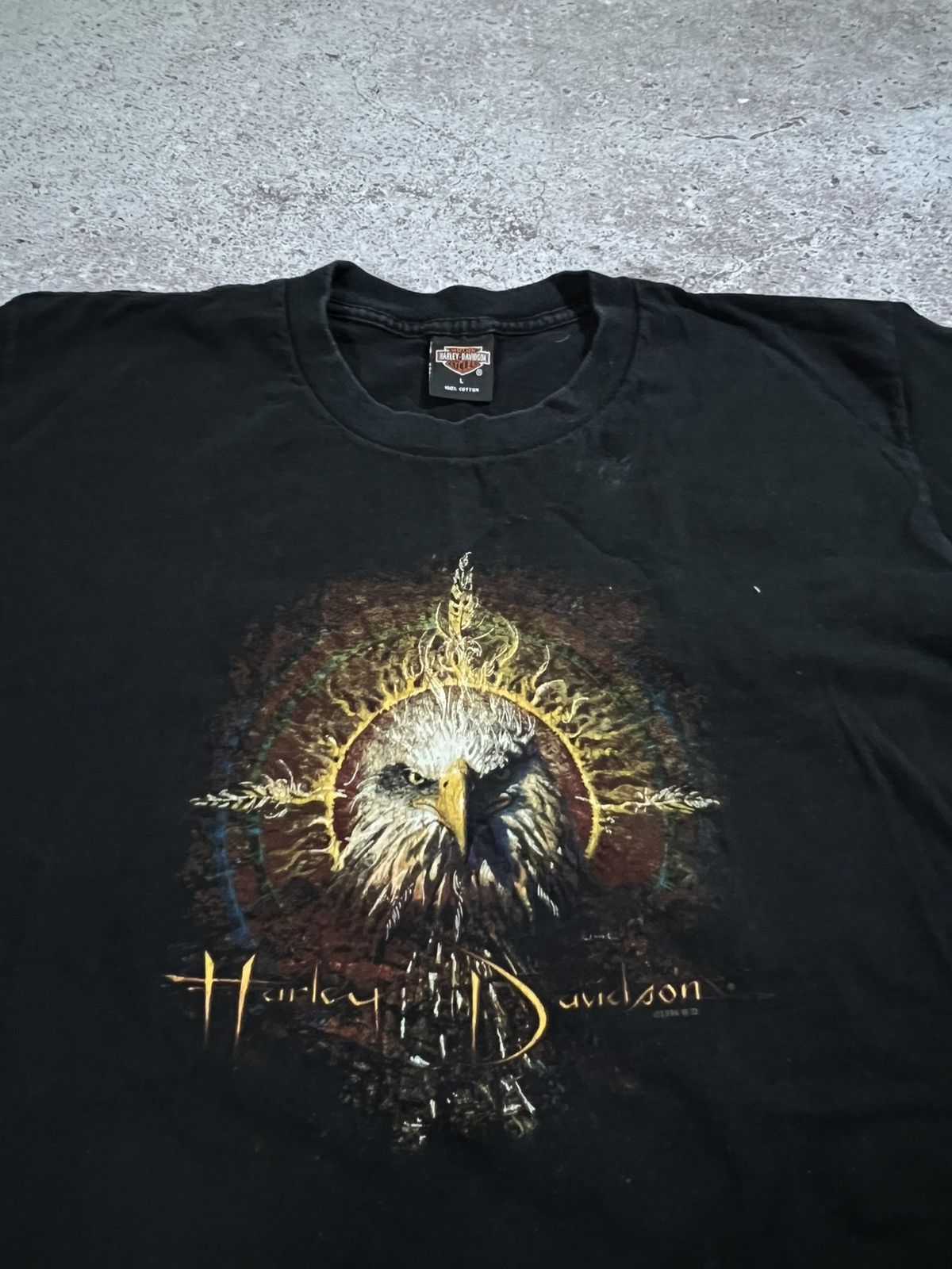 Harley Davidson 1996 Harley Davidson Eagle Biker Tee Size US L / EU 52-54 / 3 - 3 Thumbnail