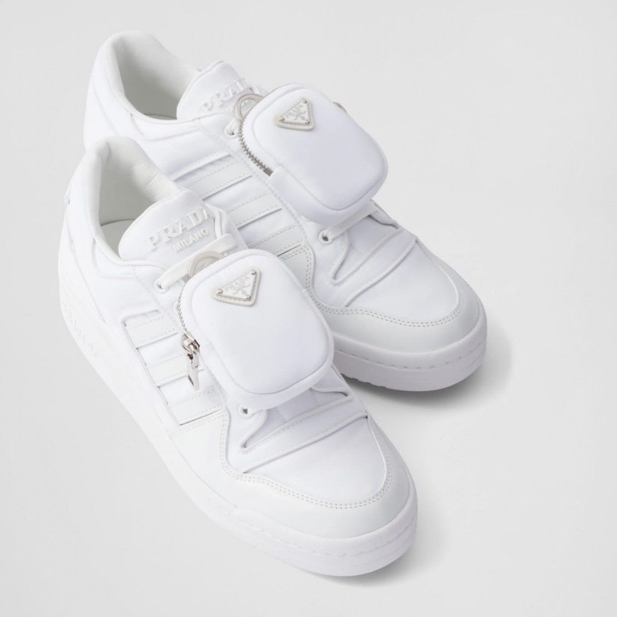 Adidas × Prada Prada x Adidas Re-Nylon Forum Low White Size US 10 / EU 43 - 3 Thumbnail