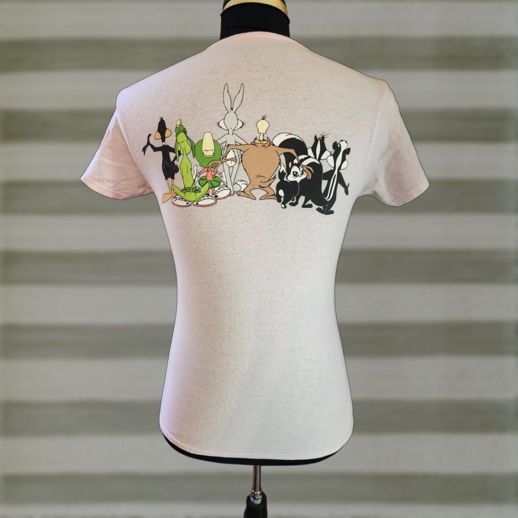 Vintage Looney Tunes Group Shot Lineup Front And Back Pink T Shirt Size Small Size US S / EU 44-46 / 1 - 1 Thumbnail