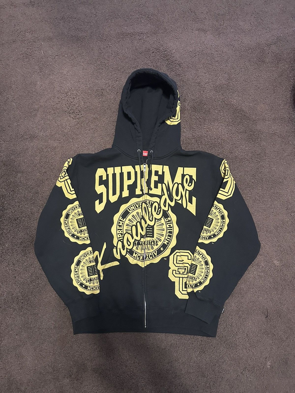 Supreme Supreme Knowledge Reigns Zip Up Hoodie Black (Size Small) Size US S / EU 44-46 / 1 - 1 Thumbnail