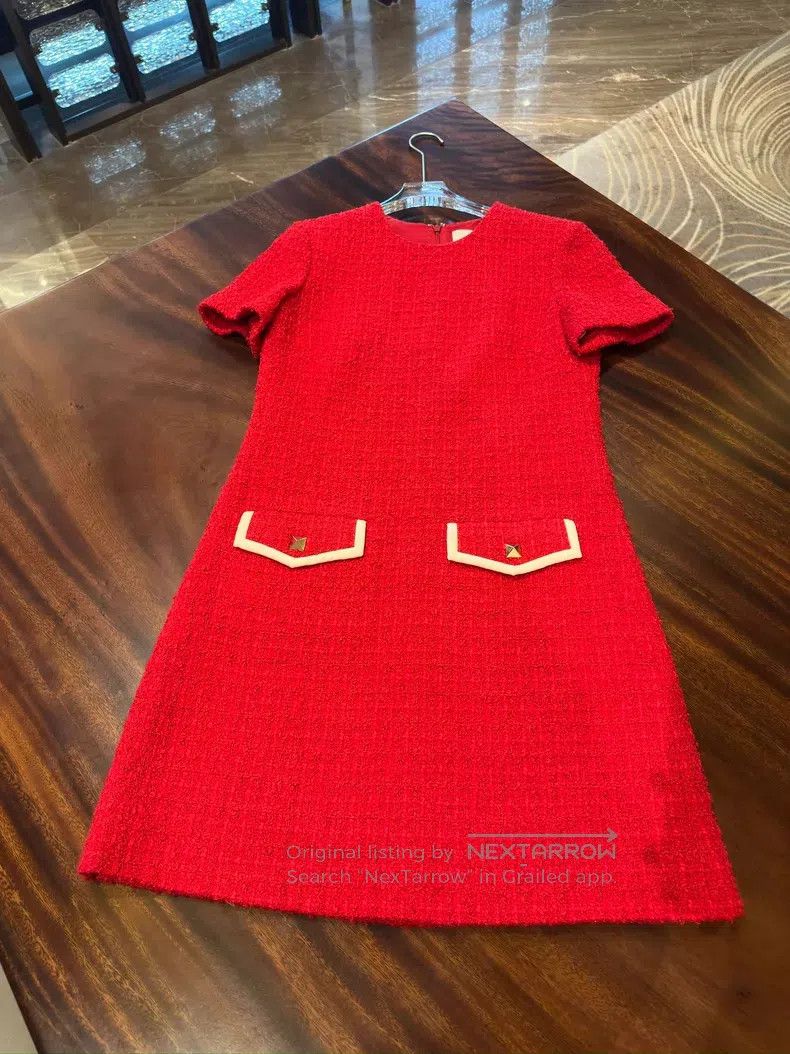 Valentino Valentino Red tweed dress Size S / US 4 / IT 40 - 3 Thumbnail