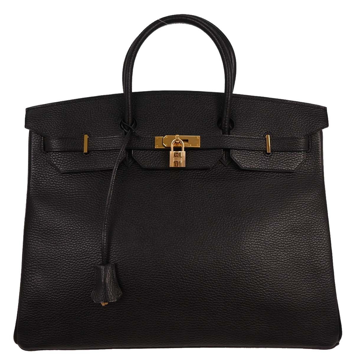Hermes Hermes Birkin Handbag Black Ardennes with Gold Hardware Size ONE SIZE - 1 Thumbnail