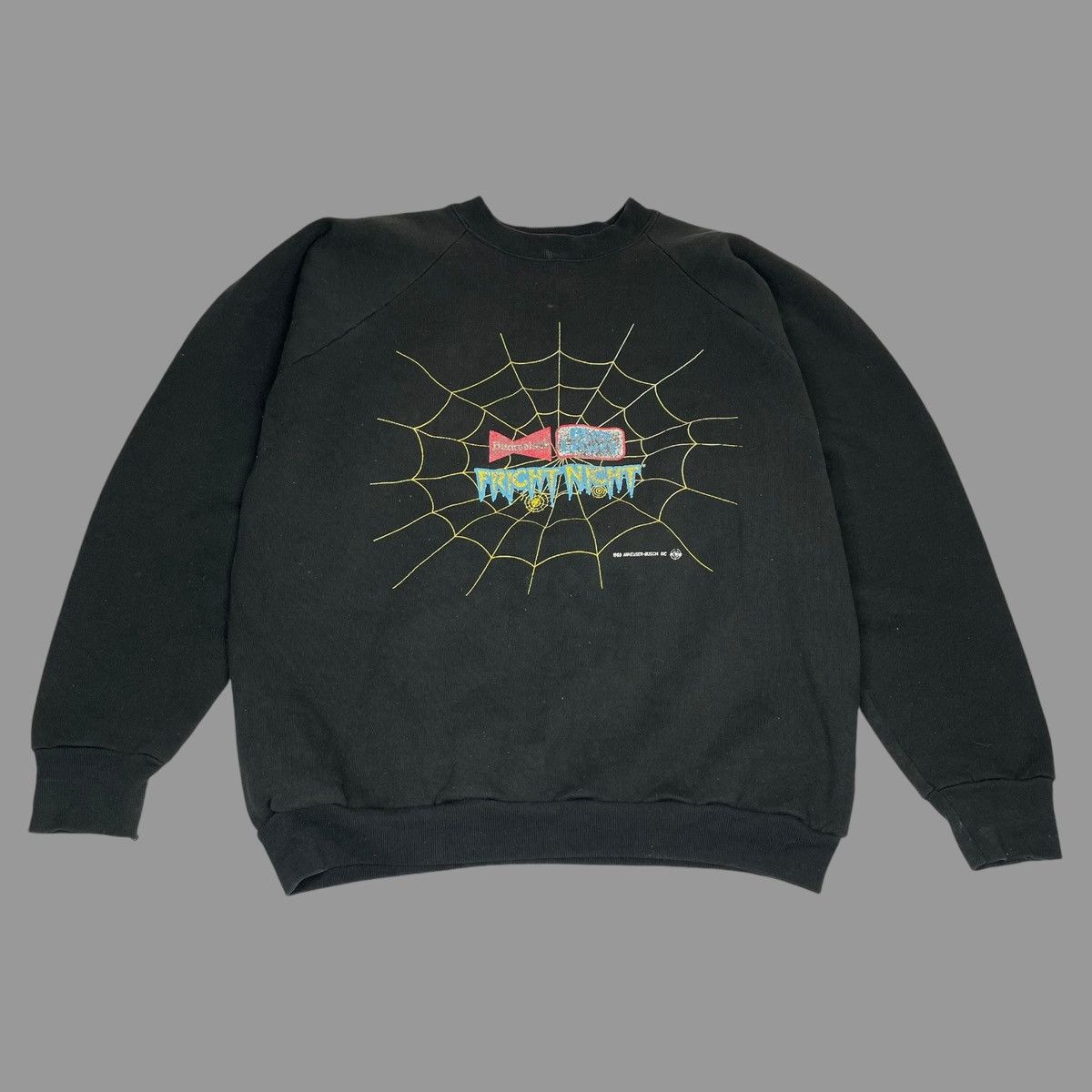 Budweiser × Vintage Vintage 1989 halloween fright night sweatshirt Size US XL / EU 56 / 4 - 1 Thumbnail
