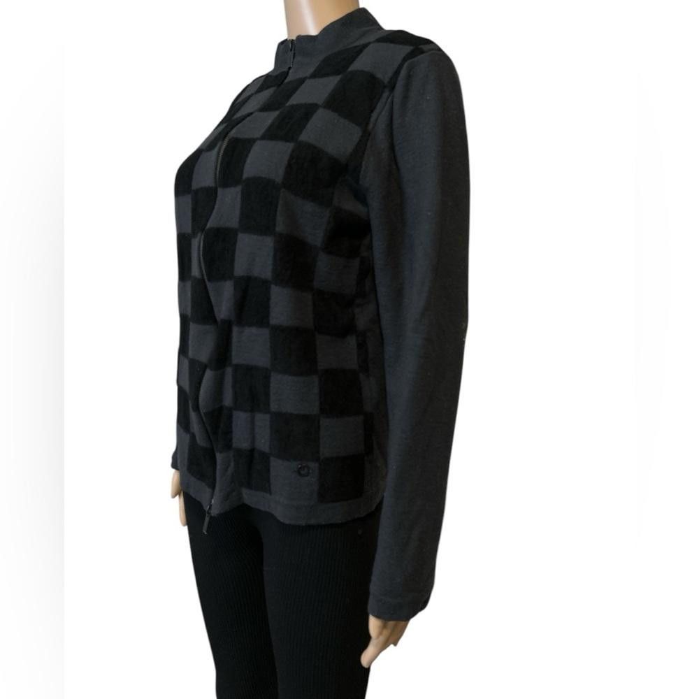 Armani Collezioni Armani Women's Zip-Up Checkered Jacket - Size XL Size L / US 10 / IT 46 - 3 Thumbnail