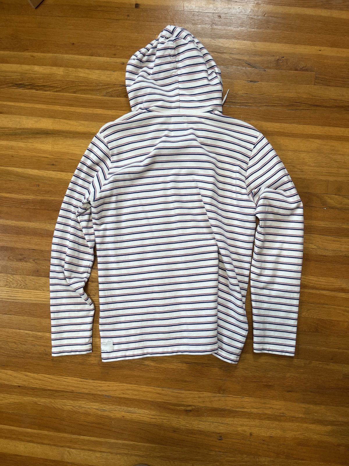 Visvim Visvim White Striped Hooded Sweatshirt XL Size US XL / EU 56 / 4 - 2 Thumbnail