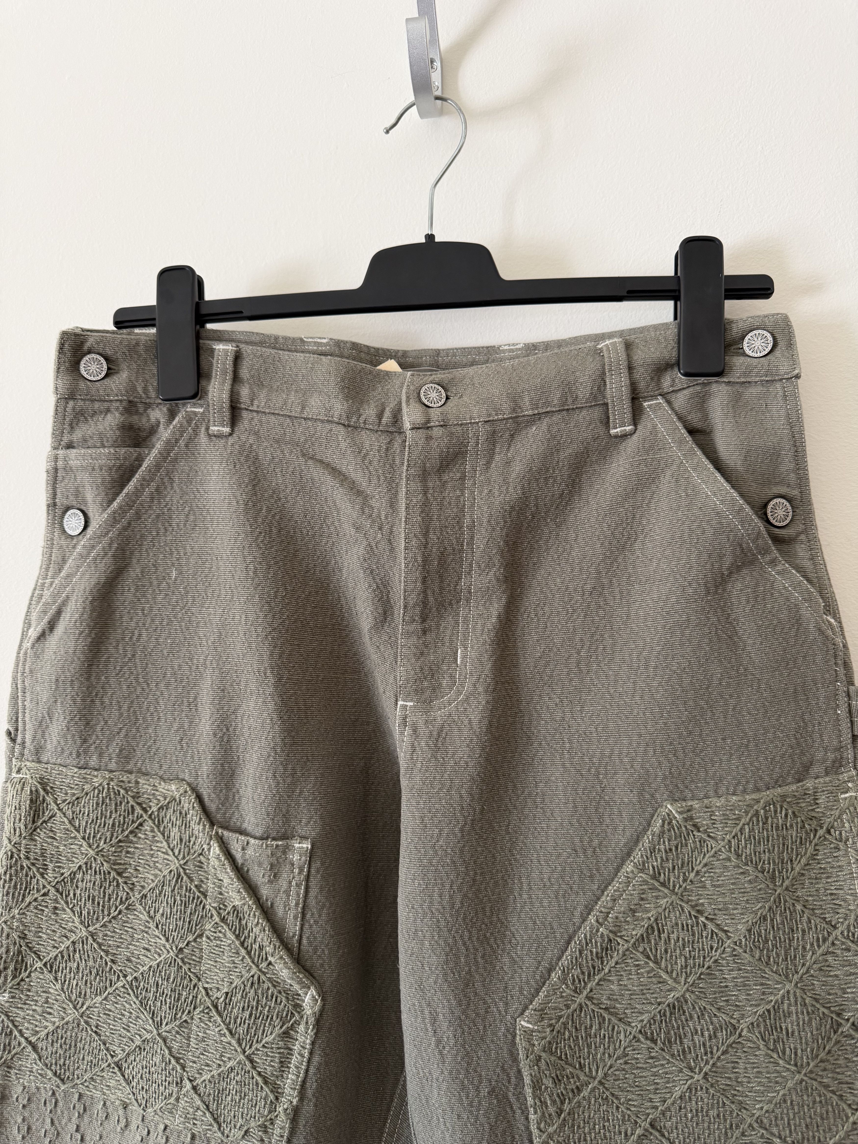 18 East 18 East Eli Hand Embroidered Double Knee Pants in Aged Sage Size US 32 / EU 48 - 2 Thumbnail