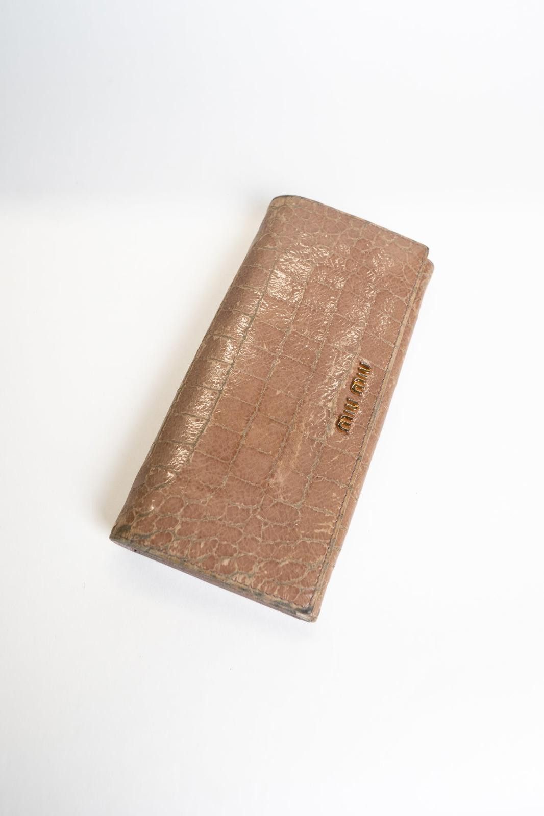 Miu Miu 00's Miu Miu Crocodile-Embossed Leather Long Wallet Size ONE SIZE - 3 Thumbnail