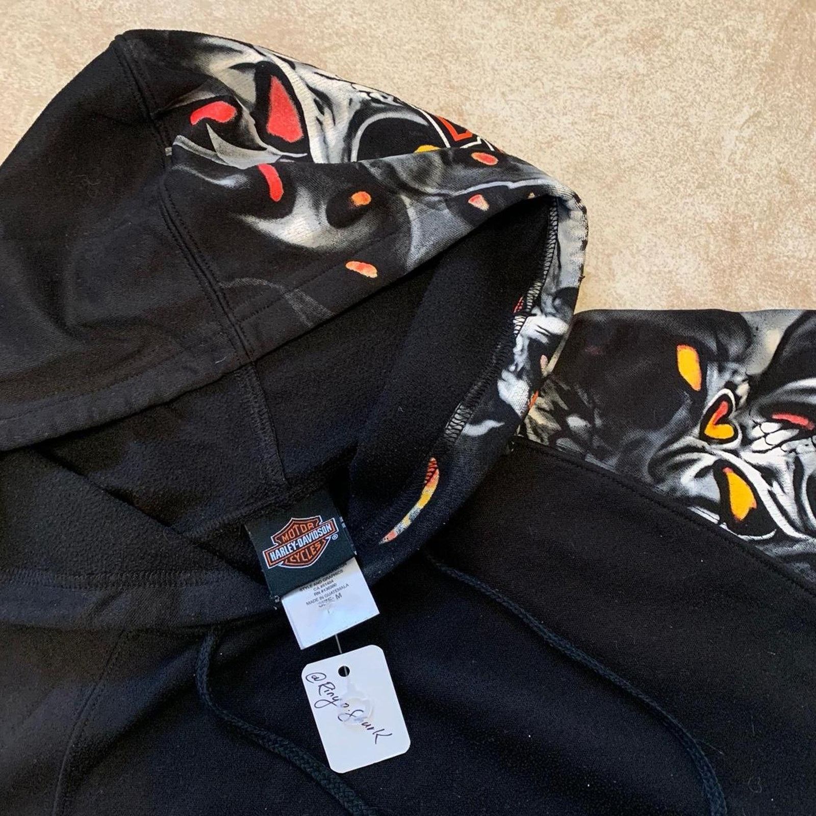 Harley Davidson Y2K Vintage Harley Davidson Skull Flames Sleeve Hoodie Size US M / EU 48-50 / 2 - 3 Thumbnail