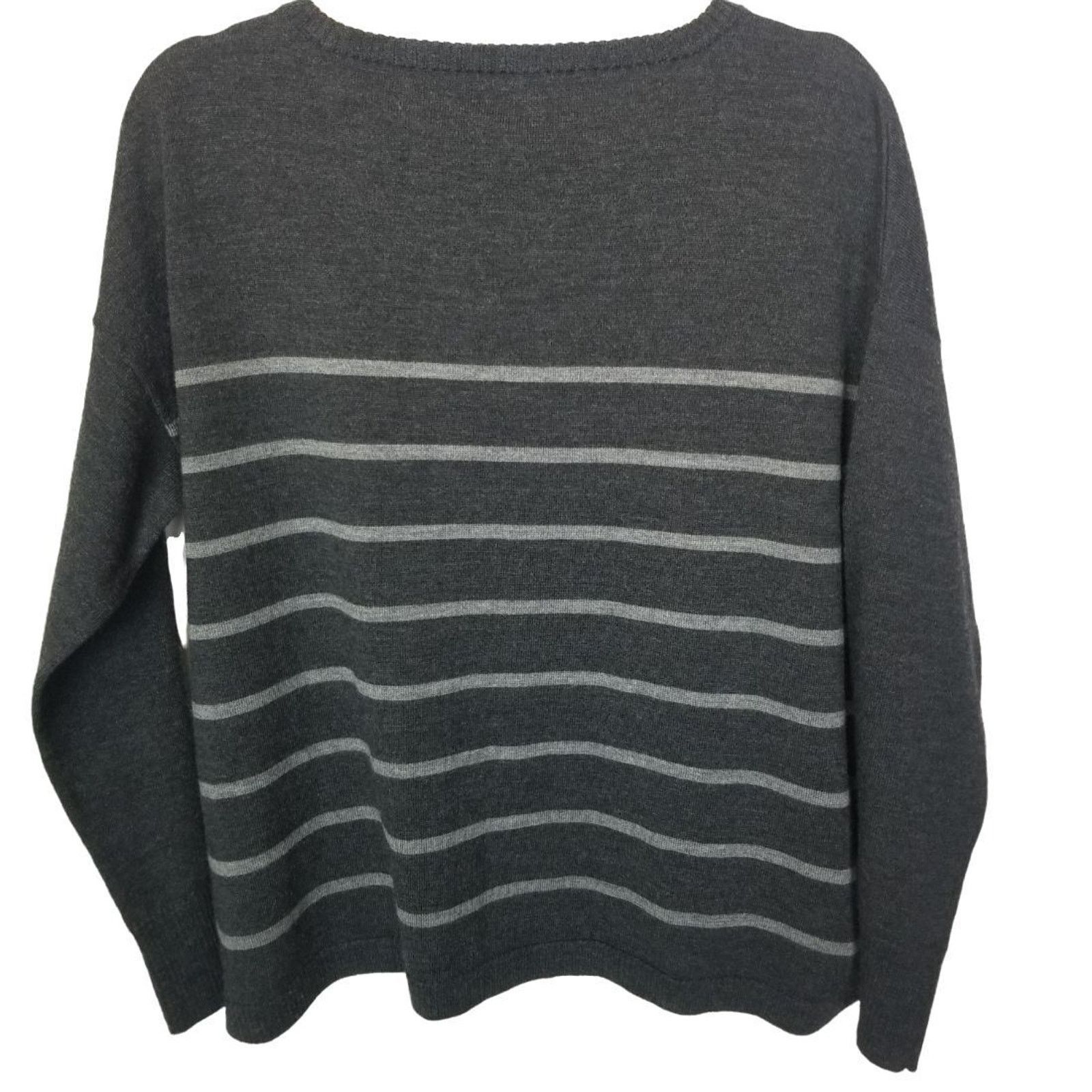 Eileen Fisher Eileen Fisher Merino Wool Sweater Striped Sz M Dark Academia Size M / US 6-8 / IT 42-44 - 8 Thumbnail