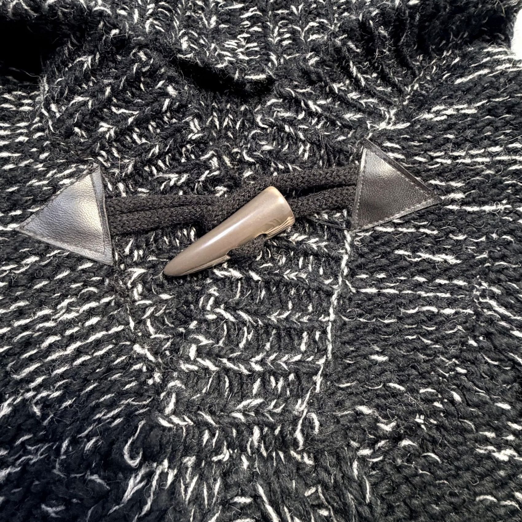 Vintage Projek Raw Mens Large Black Gray Hooded Cable-Knit Pullover Sweater Size US L / EU 52-54 / 3 - 4 Thumbnail