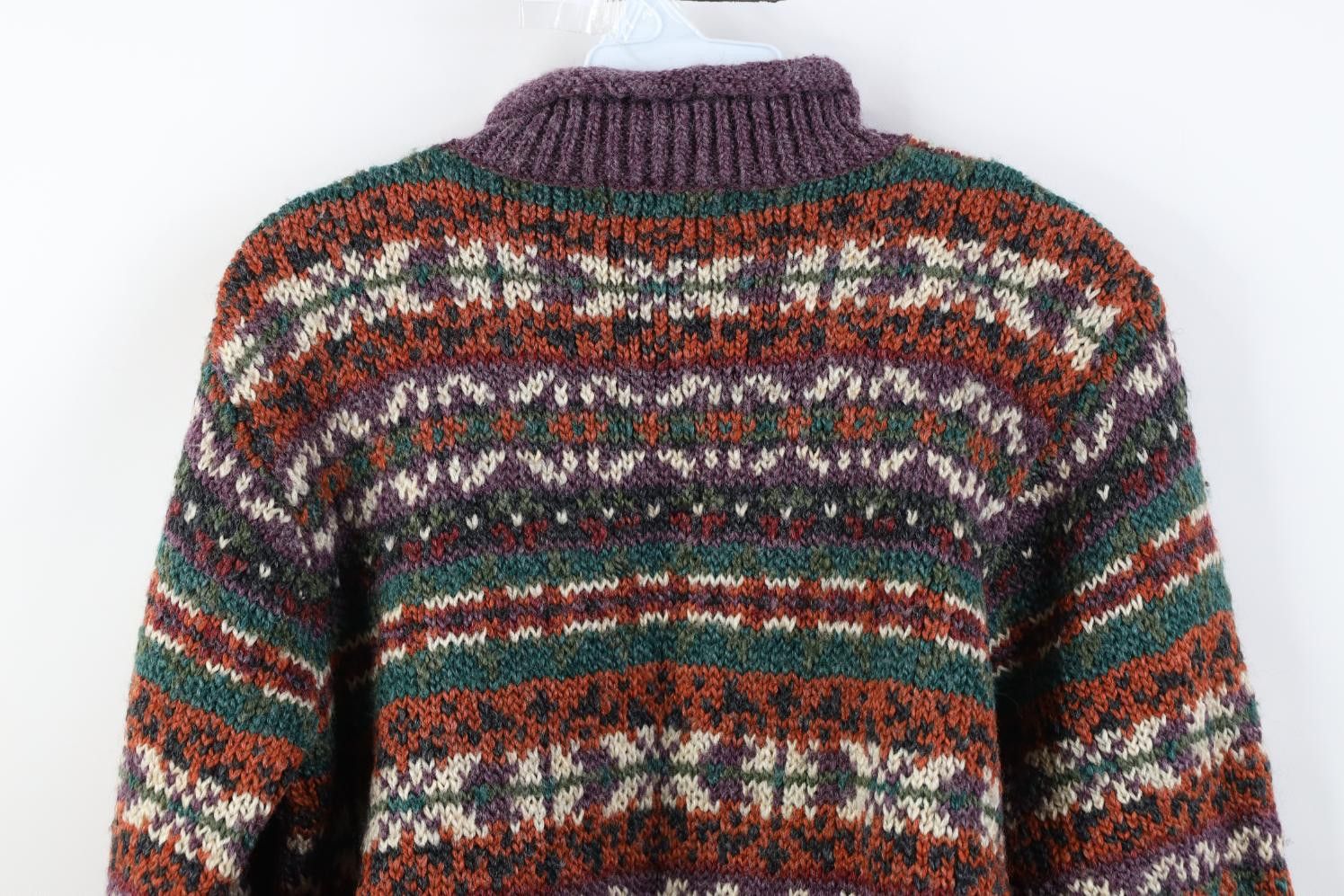Vintage Vintage 90s Wool Blend Marled Knit Fair Isle Sweater Size M / US 6-8 / IT 42-44 - 9 Thumbnail