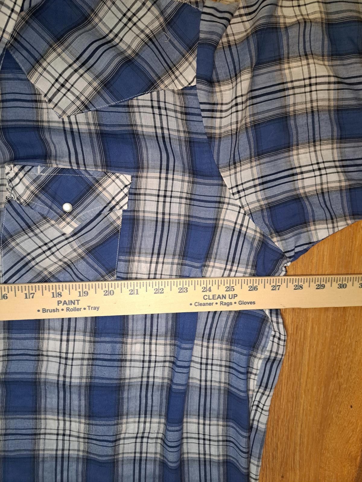 Other Ely Cattleman Pearl Snap Shirt Mens XXL Plaid Blue White Size US XXL / EU 58 / 5 - 5 Thumbnail