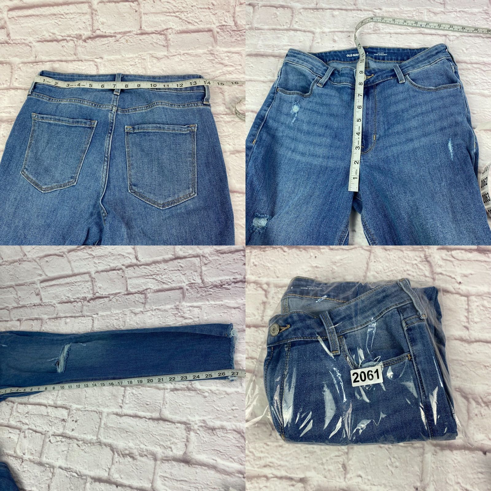 Old Navy VINTAGE Old Navy Women Jeans Wow Straight High Rise Size 6 Petite Distressed Raw Hem Size 28" / US 6 / IT 42 - 8 Thumbnail