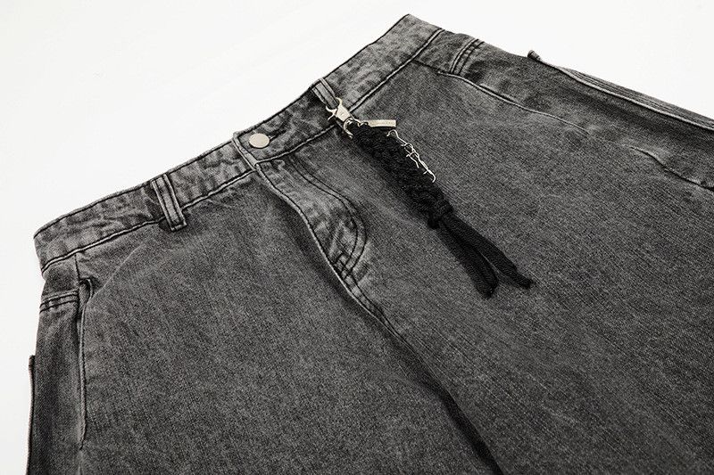 Japanese Brand Vintage washed distressed men's wide-leg jeans Size US 32 / EU 48 - 3 Thumbnail
