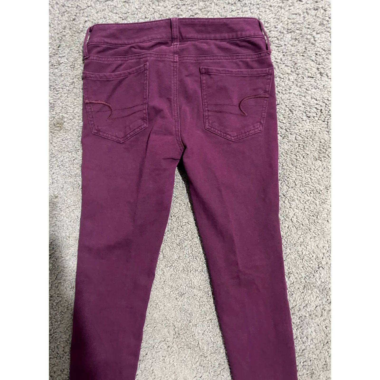 American Eagle Outfitters VINTAGE American Eagle Jegging Women Size 2 Slim Fit High Rise Medium Wash Red Denim Stretch Jeans Size 26" / US 2 / IT 38 - 4 Thumbnail