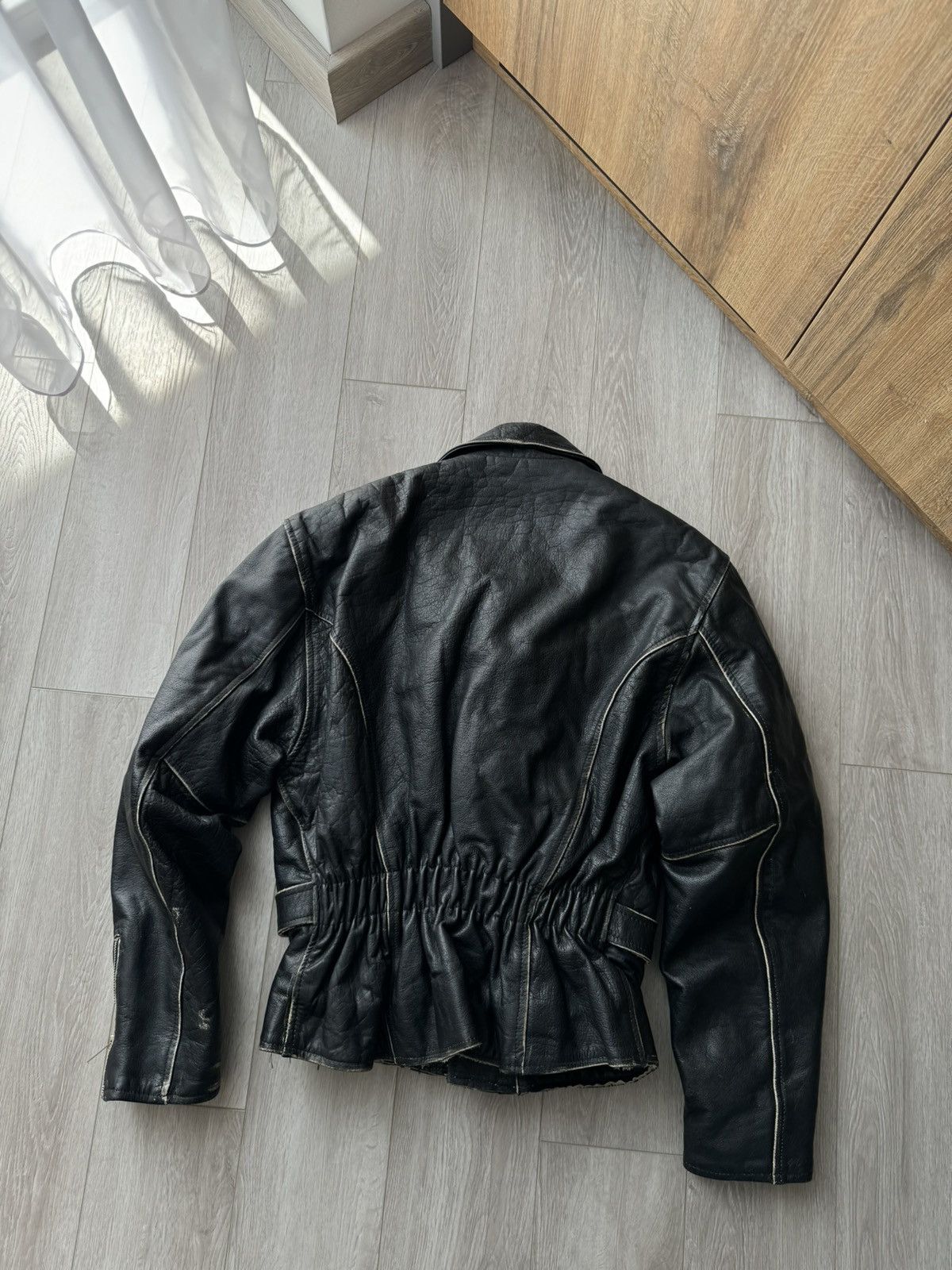 Vintage RARE 🔥 VINTAGE 90S FAST BLACK LEATHER MOTO BIKER JACKET Size US L / EU 52-54 / 3 - 7 Thumbnail