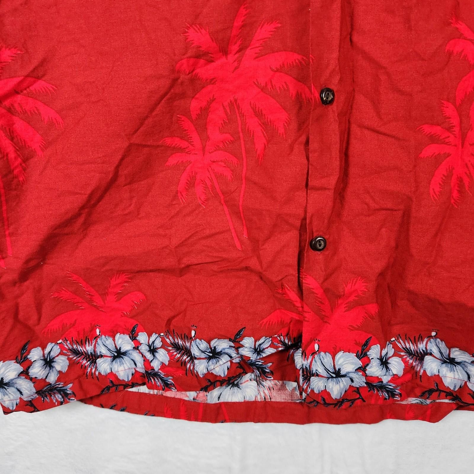 Designer Ali'i Fashions Hawaiian Shirt Red Floral Mens Size XL Size US XL / EU 56 / 4 - 3 Thumbnail