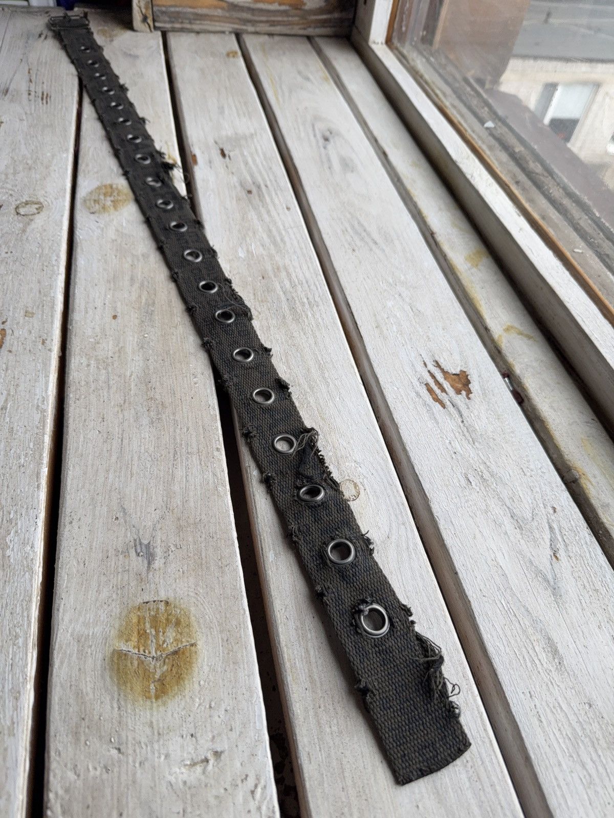 Japanese Brand Vintage Y2K 00s Punk Grunge Grommet Cotton Belt Distressed Size ONE SIZE - 5 Thumbnail