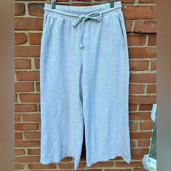 Zara Zara Heather Gray Wide Leg Ankle Sweatpants Size 36" / US 14 / IT 50 - 1 Thumbnail