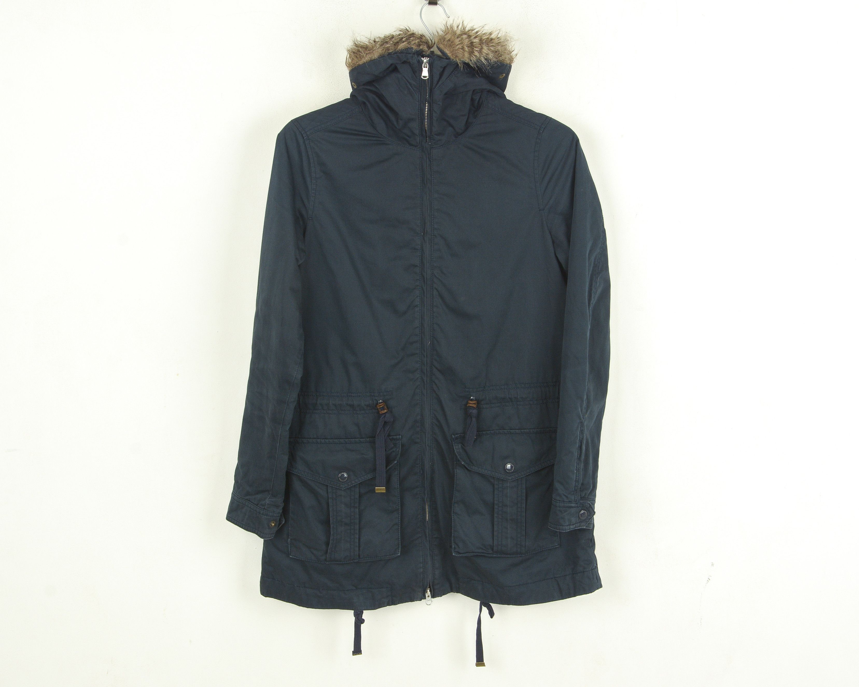 Tommy Hilfiger × Tommy Jeans Womens S Parka US 4 Jacket EU 36 Coat Navy Cotton Size S / US 4 / IT 40 - 1 Thumbnail